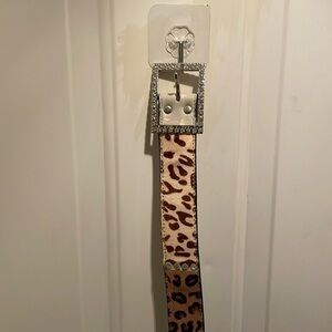 Vintage Faux Fur and Rhinestone Belt